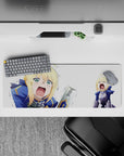 32x12 inches mouse pad with a hero in armor, capturing the perfect mix of comedy and cuteness as they burst into a tearful cry.