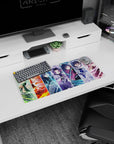 Demon Slayer anime mouse pad, 28x12 inches, featuring vibrant art of Hashira characters like Rengoku and Muichiro.