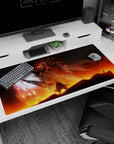 40x20 inches Mobile Suit Gundam desk pad featuring RX-0 Unicorn Gundam vs Sinanju-like beast scene.