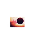 Dark eclipse universe design classic mouse pad, 14x10 inches, with swirling nebula clouds and dust specks.