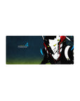 Persona 4 mouse pad 28x12 inches featuring Take-Mikazuchi with neon eyes and electric focus, perfect for anime fans.