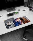 Tanya Degurechaff anime girl mouse pad 28x12 inches with goggles, cap, and sharp stare from Saga of Tanya.