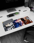 Tanya Degurechaff anime mouse pad 32x12 inches featuring three Saga of Tanya the Evil scenes.