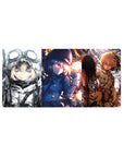 Anime girl mouse pad 32x16 inches featuring Tanya Degurechaff in a triple-scene battlefield design.