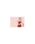 Classic anime girl mouse pad 14x10 inches with pink silhouette, wide negative space, clean desk aesthetic.