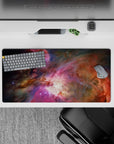 Dreamy purple-to-orange space mood mouse pad 32x16 inches with soft starlight and cloudy haze.