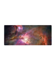 Nebula galaxy desk mouse pad 28x12 inches with smoky swirls and bright core for smooth tracking.