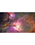 Nebula galaxy desk pad 40x20 inches with smoky swirls, inky shadows, and a glowing core.