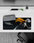 28x12 inches mouse pad with Hollow Ichigo, featuring orange hair, bone mask, and black sword for chaotic intensity.