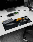 Artistic 32x12 inches mouse pad with Hollow Ichigo, bone mask, and massive black sword for raw, intense Bleach power.