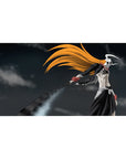 Mouse pad featuring Hollow Ichigo, 40x20 inches, with orange hair, bone-white mask, and black sword for raw power and chaos.