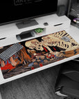 Folklore design on 40x20 desk mat perfect for adding history and intrigue to your workspace or decor
