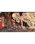 Ukiyo-e Heroic Battle desk mat 40x20 featuring giant skeleton and dramatic folklore for mythological style