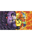 Itachi Uchiha mouse pad 40x20 featuring blood-red moon and swirling crows for dark anime aesthetics
