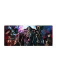 Ainz Ooal Gown and Guardians of Nazarick artwork on 28x12 inch mouse pad, featuring deep blues and blood reds.