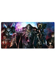 Ainz Ooal Gown and Guardians of Nazarick anime mouse pad, 32x16 inches, bursting with vibrant spelllight and chilling gazes.