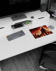 Classic anime mouse pad 14x10 inches showing giant kaiju spines and curling tail cutting through smoke above a city.