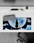 28x12 inches mouse pad with a Soul Reaper silhouette, blue moon, clouds, and butterflies for a beautiful and tranquil atmosphere.