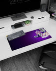 28x12 inches anime mouse pad featuring a haloed pink-haired angel girl lounging with wings in a cheeky pose.