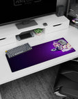 32x12 inches anime mouse pad showing a flirty pink-haired angel babe with halo and wings lounging.