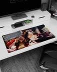 Anime mouse pad featuring Ainz Ooal Gown, Albedo, Shalltear, and Aura from Overlord, size 32x16 inches.