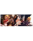 Overlord anime mouse pad 32x12 inches featuring Ainz Ooal Gown, Albedo, Shalltear, and Aura in vibrant colors for gaming.