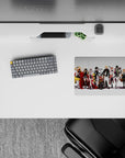 Anime girl mouse pad 14x10 inches in bold reds, blacks, and creamy whites with sleek cinematic attitude.