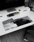 32x12 inches Naruto mouse pad featuring Kakashi Hatake staring forward, white hair and glowing Sharingan.