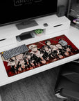 Artistic 36x16 inches desk pad showcasing the legendary rivalry between Naruto and Sasuke, filled with intense energy.