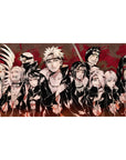 Desk pad featuring Naruto and Sasuke, 40x20 inches, capturing their final battle with fiery chakra and dark energy.