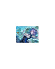 14x10 inches classic anime girl mouse pad with clocks, floating cards, and pocket watch time-stopper art.
