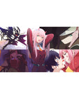 Zero Two 40x20 desk pad featuring her fiery strength, playful charm, and emotional depth for a bold anime statement