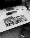 28x12 inches WataMote mouse pad featuring Tomoko Kuroki deadpan stare, shy slouch, panic eyes.