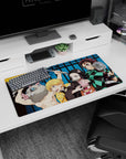 Modern 32x16 inches mouse pad with Tanjiro, Nezuko, Zenitsu, and Inosuke, embodying the spirit and power of the Demon Slayer squad.