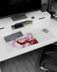 Artistic 32x12 inches mouse pad featuring Zero Two from Darling in the Franxx, blending confidence, poise, and flowing pink hair in a dynamic design.