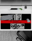 32x16 inches mouse pad with Spike, Faye, Jet, and Ed in a bold black, gray, and red panel design for a cinematic vibe.