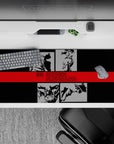 36x16 inches mouse pad with Spike, Faye, Jet, and Ed in grunge and graphic novel style, using black, gray, and red panels.
