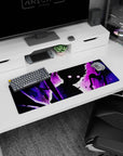32x12 inches anime mouse pad showing a wild-haired silhouette with moon-bright eyes amid clawing branches.
