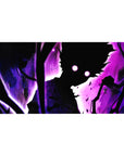 Dark fantasy anime desk pad 40x20 inches with shadowed figure, glowing eyes, and branching storm scene.