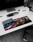 Ainz Ooal Gown anime mouse pad, 32x12 inches, featuring ocean chaos, crimson slashes, storm dragons, and dark fantasy energy.