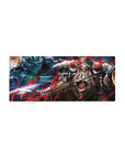 Anime mouse pad 28x12 inches featuring Ainz Ooal Gown surrounded by chaos, with storm dragons and dark fantasy energy.