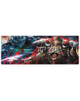 Ainz Ooal Gown anime mouse pad 32x12 inches featuring the skeletal overlord with glowing eyes amid a chaotic ocean.