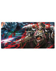 Ainz Ooal Gown anime mouse pad, dark fantasy design, 32x16 inches, featuring storm dragons and crimson energy, perfect for gamers.