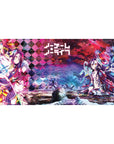 40x20 inches anime desk pad with neon diamond pattern, holographic tech rings, and sharp graphic style.