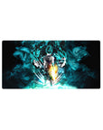 Mouse pad featuring Super Saiyan Blue Gogeta, 32x16 inches, with vibrant blue and black tones, capturing his fusion energy for an epic workspace.