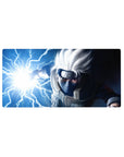32x16 inches anime mouse pad with Kakashi lightning Chidori, Hidden Leaf headband, bold desk mat.