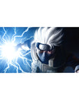 40x20 inches anime desk pad with Kakashi Hatake Chidori lightning, Hidden Leaf headband, bold print.