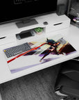32x16 inches Ryuko Matoi anime mouse pad, jet-black hair flying as she charges forward with a red blade.