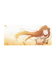 28x12 inches anime girl mouse pad with shy bold wolf-girl artwork, smooth tracking for gaming and work.