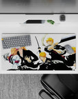 Relentless journey 32x16 mouse pad with Ichigo’s transformation, from human to Hollow and Soul Reaper to ultimate warrior, capturing his strength